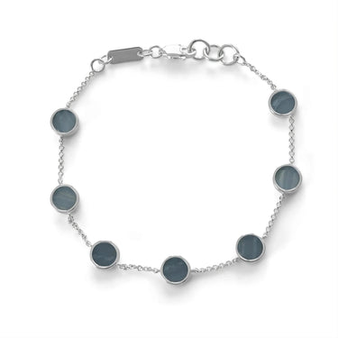 EQUAL 950 STERLING SILVER BRACELET WITH AQUAMARINE STONE